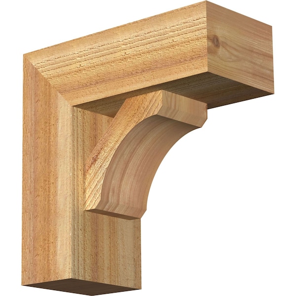 Ekena Millwork Legacy Block Rough Sawn Bracket w/ Offset Brace, Western Red Cedar, 6"W x 14"D x 14"H BKT0604X14X14LEC05RWR - main